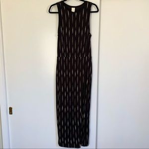 Black and white midi sheath dress